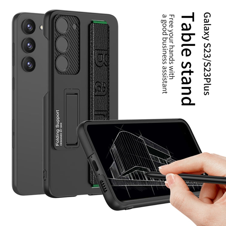 For Samsung Galaxy S23+ 5G GKK Ultra-thin Wristband Shockproof Phone Case with Holder(Green) - Galaxy S23+ 5G Cases by GKK | Online Shopping South Africa | PMC TechLife