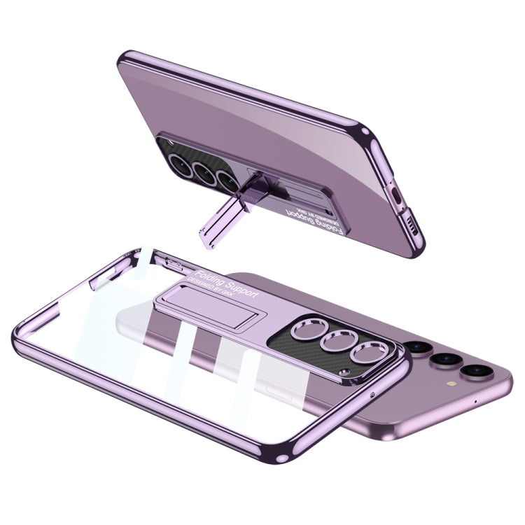 For Samsung Galaxy S23+ 5G GKK Electroplating Full Coverage Protective Phone Case with Holder(Purple) - Galaxy S23+ 5G Cases by GKK | Online Shopping South Africa | PMC Jewellery