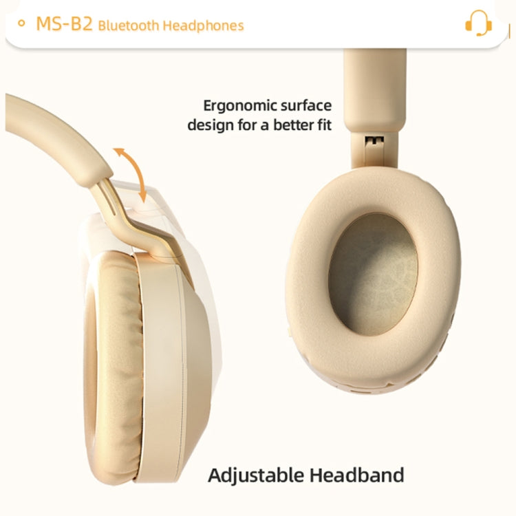 B2 Wireless Bluetooth 5.1 Foldable Noise Reduction Headset(Apricot) - Headset & Headphone by PMC Jewellery | Online Shopping South Africa | PMC Jewellery