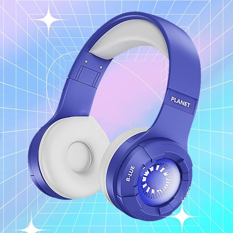 KE25 RGB Light Wireless Stereo Music Bluetooth Headset(Blue) - Headset & Headphone by PMC Jewellery | Online Shopping South Africa | PMC Jewellery