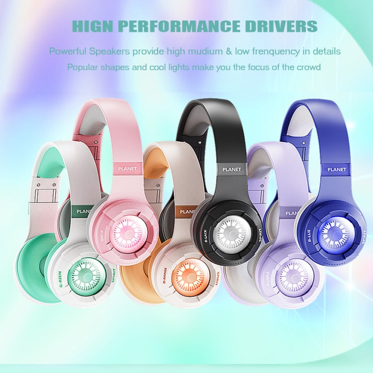 KE25 RGB Light Wireless Stereo Music Bluetooth Headset(Black) - Headset & Headphone by PMC Jewellery | Online Shopping South Africa | PMC Jewellery