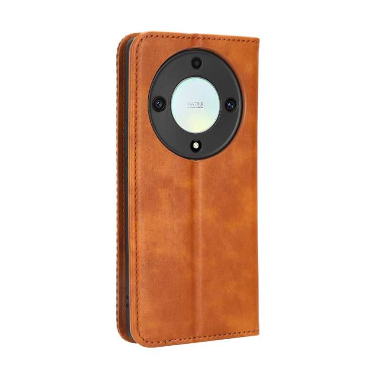 For Honor X9A / X40 / Magic5 Lite 5G Magnetic Buckle Retro Texture Leather Phone Case(Brown) - free shipping - PMC TechLife - Order now!
