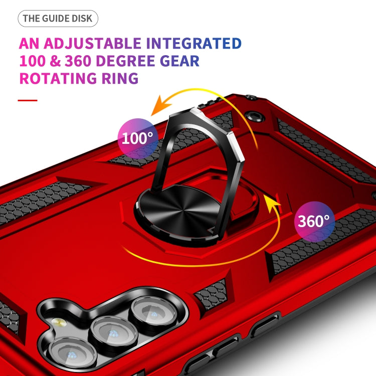 For Samsung Galaxy A54 Shockproof TPU + PC Phone Case with Holder(Red) - free shipping - PMC TechLife - Order now!
