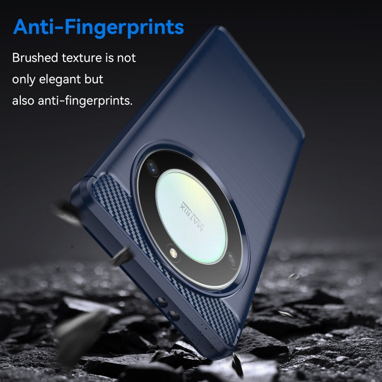 For Honor Magic5 Lite Brushed Texture Carbon Fiber TPU Phone Case(Blue) - Honor Cases by PMC TechLife | Online Shopping South Africa | PMC TechLife