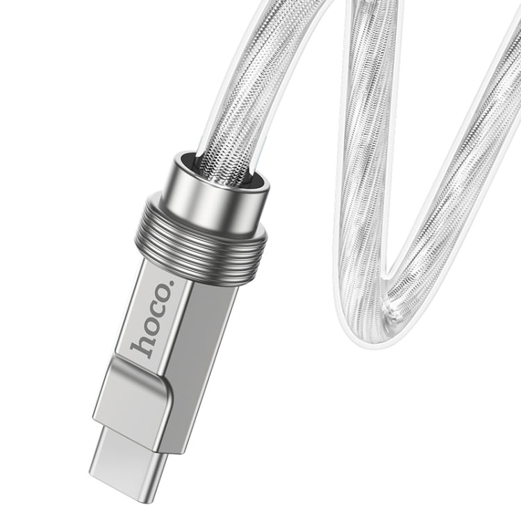 hoco U113 100W USB to USB-C/Type-C Silicone Fast Charging Data Cable, Length: 1m(Silver) - USB-C & Type-C Cable by hoco | Online Shopping South Africa | PMC Jewellery
