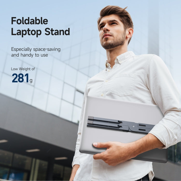 DUX DUCIS Foldable X-shaped Aluminum Laptop Stand(Lead Color) - MacBook Holder by DUX DUCIS | Online Shopping South Africa | PMC TechLife | Buy Now Pay Later Mobicred