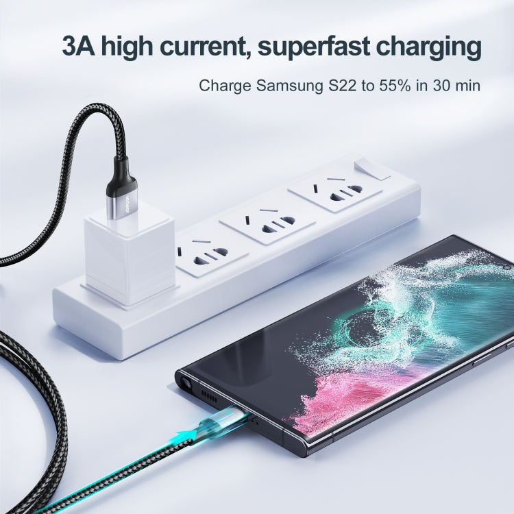 JOYROOM S-UC027A10 Extraordinary Series 3A USB-A to USB-C / Type-C Fast Charging Data Cable, Cable Length:1.2m(Black) - USB-C & Type-C Cable by JOYROOM | Online Shopping South Africa | PMC Jewellery