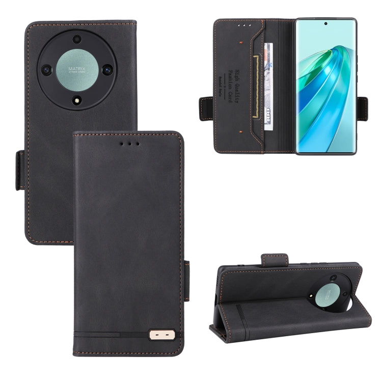 For Honor X9a 5G / Magic5 Lite Magnetic Clasp Flip Leather Phone Case(Black) - free shipping - PMC TechLife - Order now!