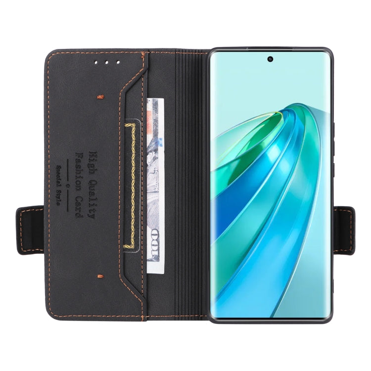 For Honor X9a 5G / Magic5 Lite Magnetic Clasp Flip Leather Phone Case(Black) - free shipping - PMC TechLife - Order now!