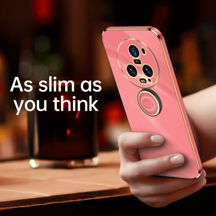 For Honor Magic5 Pro 5G XINLI Straight Edge 6D Electroplate TPU Phone Case with Ring Holder(White) - Honor Cases by XINLI | Online Shopping South Africa | PMC TechLife | Buy Now Pay Later Mobicred