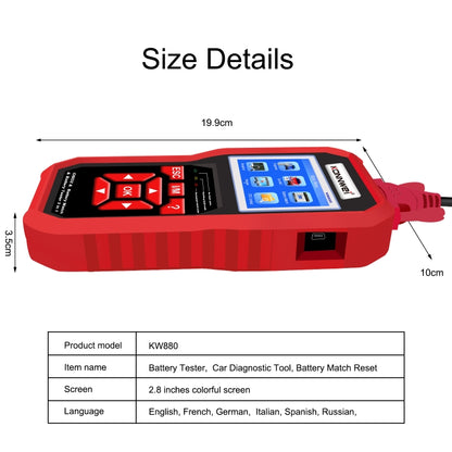 KONNWEI KW880 3 in 1 Car OBD2 Fault Diagnosis + Battery Tester + Battery Match Reset - Code Readers & Scan Tools by KONNWEI | Online Shopping South Africa | PMC Jewellery | Buy Now Pay Later Mobicred