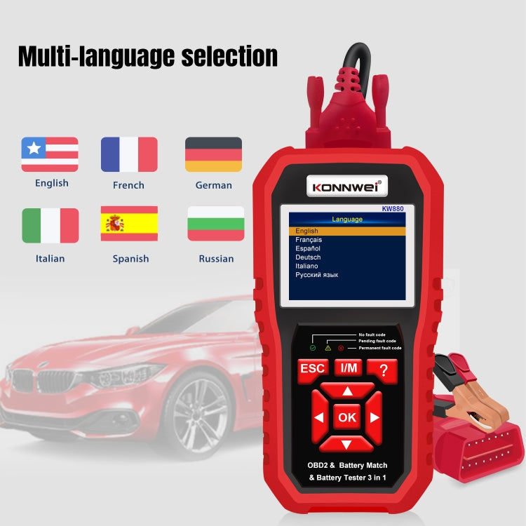KONNWEI KW880 3 in 1 Car OBD2 Fault Diagnosis + Battery Tester + Battery Match Reset - free shipping - PMC TechLife - Order now!