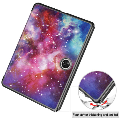 For OnePlus Pad Custer Painted 3-Fold Holder Smart Leather Tablet Case(Milky Way Nebula) - Others by PMC Jewellery | Online Shopping South Africa | PMC Jewellery