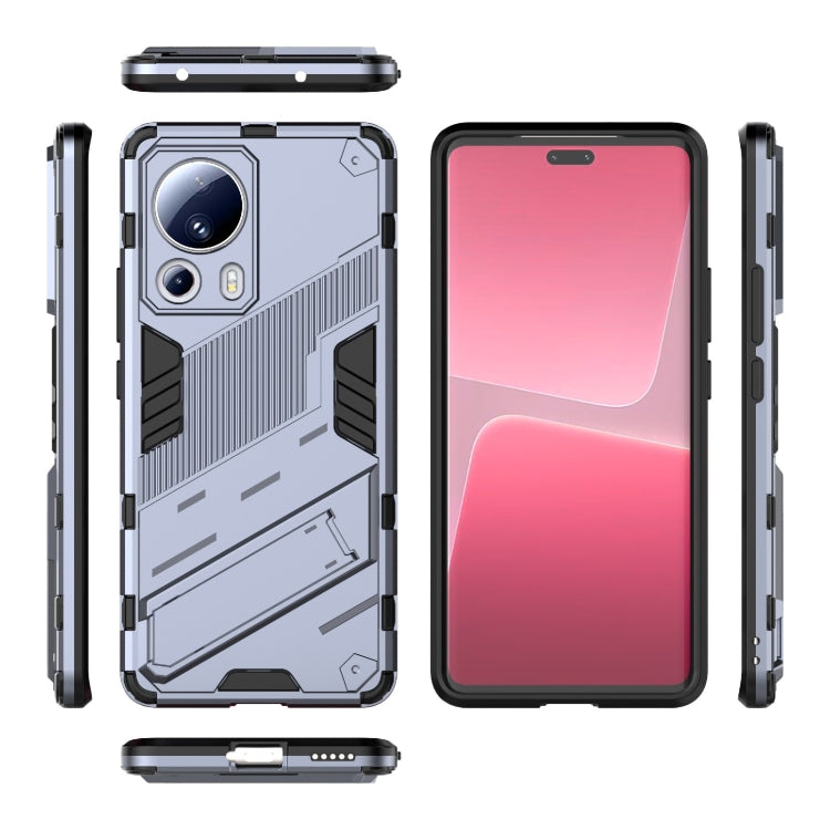 For Xiaomi 13 Lite Punk Armor 2 in 1 PC + TPU Shockproof Phone Case with Holder(Grey) - 13 Lite Cases by PMC Jewellery | Online Shopping South Africa | PMC Jewellery