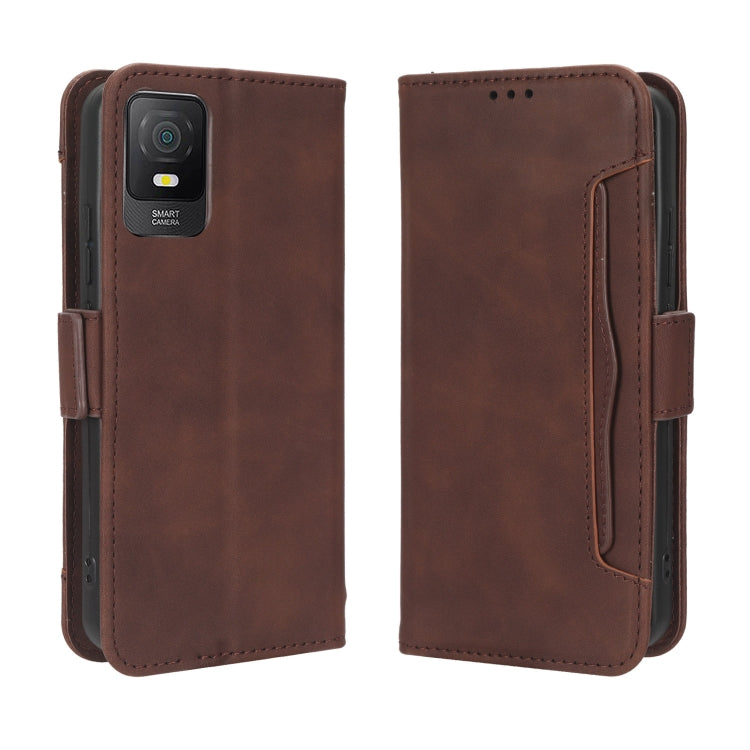 For TCL 403 Skin Feel Calf Texture Card Slots Leather Phone Case(Brown) - More Brand by PMC Jewellery | Online Shopping South Africa | PMC Jewellery