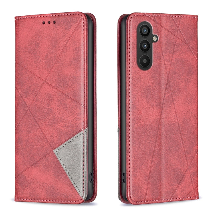 For Samsung Galaxy A24 4G Prismatic Invisible Magnetic Leather Phone Case(Red) - free shipping - PMC TechLife - Order now!