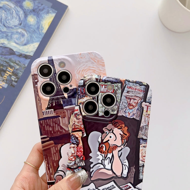 For iPhone 14 Plus Precise Hole Oil Painting Glossy PC Phone Case(Train) - iPhone 14 Plus Cases by PMC TechLife | Online Shopping South Africa | PMC TechLife