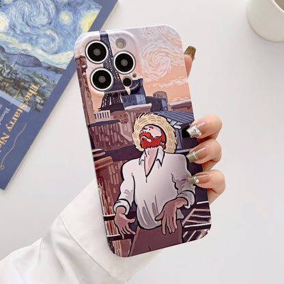 For iPhone 14 Pro Max Precise Hole Oil Painting Glossy PC Phone Case(Tower) - iPhone 14 Pro Max Cases by PMC Jewellery | Online Shopping South Africa | PMC Jewellery