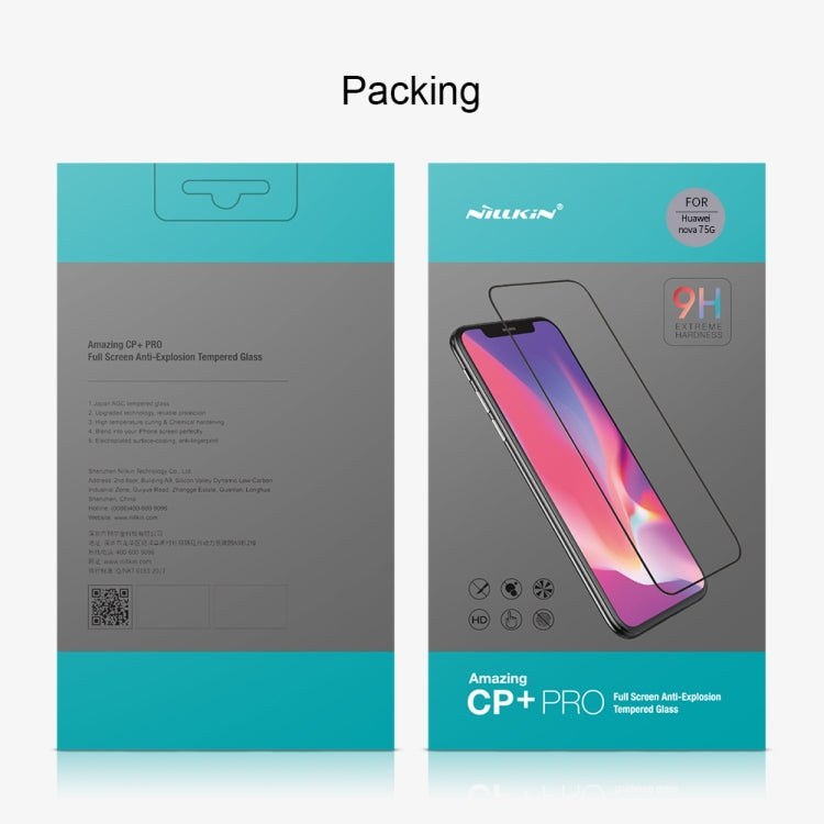 For Huawei Nova 7 NILLKIN CP + PRO Full Screen Anti-Explosion Tempered Glass Film - Huawei Tempered Glass by NILLKIN | Online Shopping South Africa | PMC Jewellery