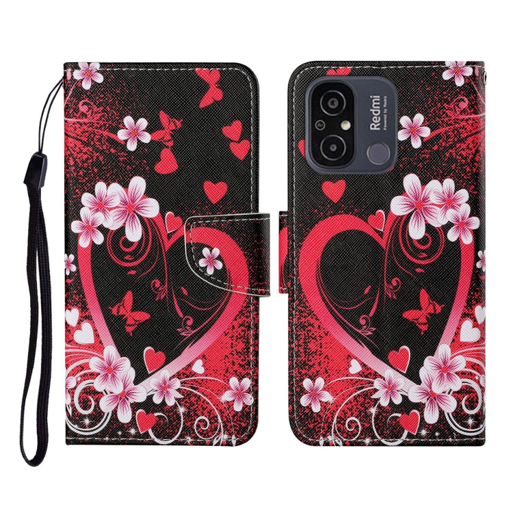 For Xiaomi Redmi 12C Colored Drawing Pattern Flip Leather Phone Case(Red Heart) - free shipping - PMC TechLife - Order now!