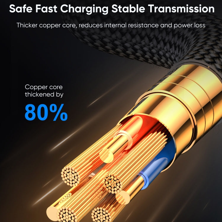 JOYROOM S-AL012A16 2.4A USB to 8 Pin Digital Display Fast Charging Data Cable, Length:1.2m(Black) - Normal Style Cable by JOYROOM | Online Shopping South Africa | PMC TechLife