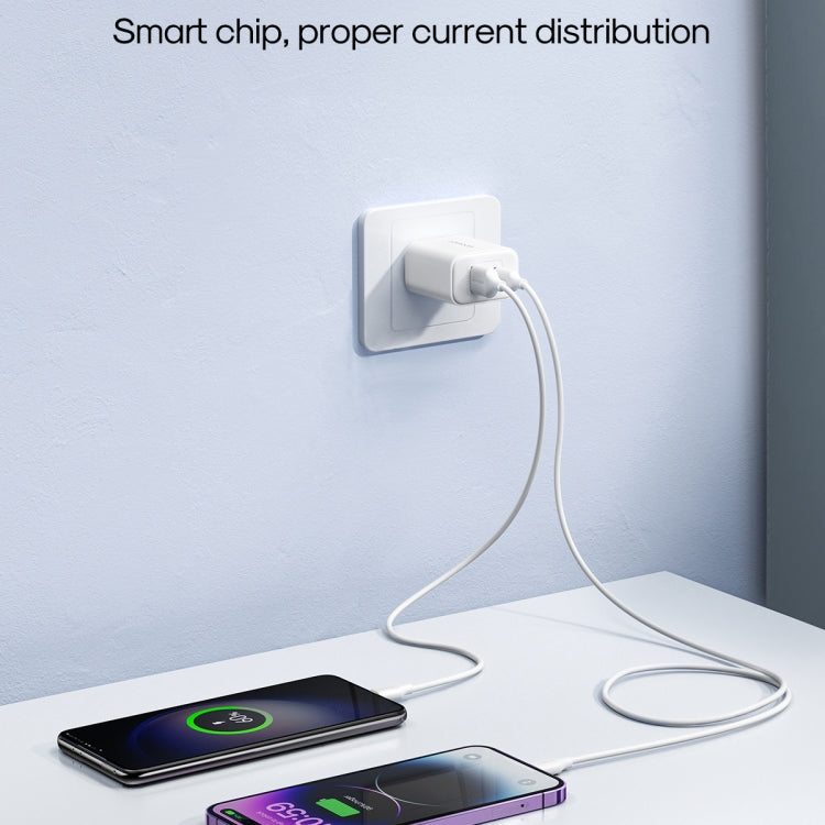 J0YROOM TCF05 20W USB+USB-C/Type-C Dual Interface Fast Charger Set, Specification:US Plug(White) - USB Charger by JOYROOM | Online Shopping South Africa | PMC Jewellery
