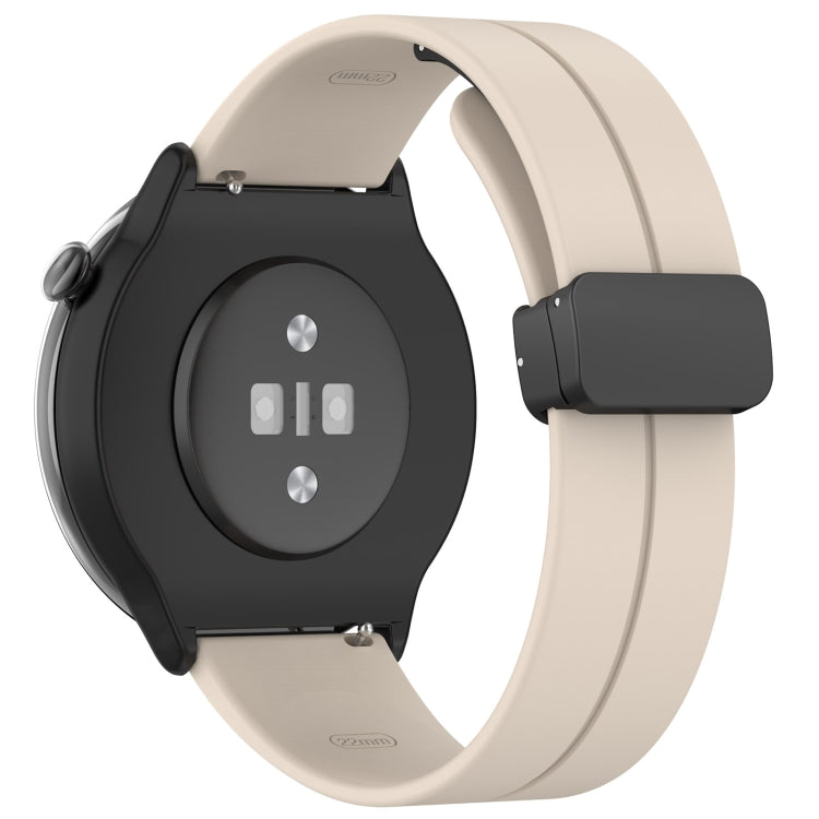 For Amazfit GTR Mini Magnetic Fold Clasp Black Buckle Silicone Watch Band(Starlight Color) -  by PMC Jewellery | Online Shopping South Africa | PMC Jewellery