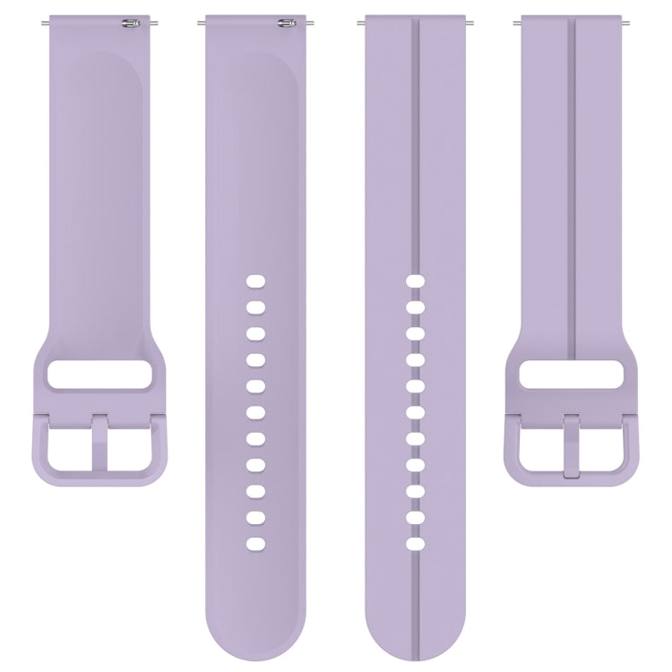 For Amazfit GTR Mini 20mm Flat Head Groove Reverse Buckle Silicone Watch Band(Light Purple) -  by PMC Jewellery | Online Shopping South Africa | PMC Jewellery