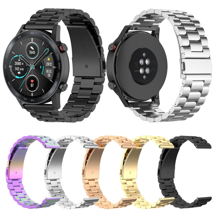 For Honor Watch GS 3i 22mm Three Bead Stainless Steel Metal Watch Band(Colorful) -  by PMC Jewellery | Online Shopping South Africa | PMC Jewellery