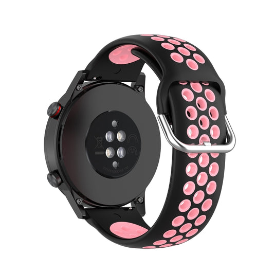 For Honor Watch GS 3i 22mm Sports Two-tone Silicone Watch Band(Black Pink) -  by PMC Jewellery | Online Shopping South Africa | PMC Jewellery