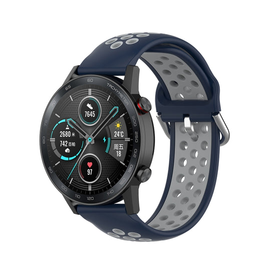 For Honor Watch GS 3i 22mm Sports Two-tone Silicone Watch Band(Midnight Blue Grey) - Smart Wear by PMC Jewellery | Online Shopping South Africa | PMC Jewellery