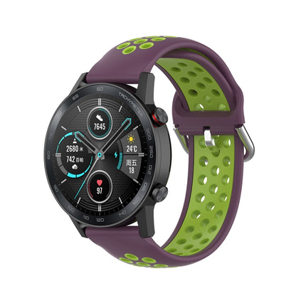 For Honor Watch GS 3i 22mm Sports Two-tone Silicone Watch Band(Purple Lime) -  by PMC Jewellery | Online Shopping South Africa | PMC Jewellery