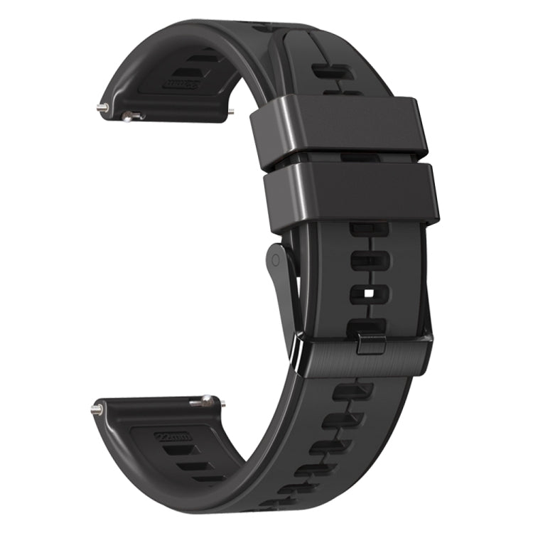 20mm Universal Vertical Line Two-Color Silicone Watch Band(Carbon Gray+Black) - Smart Wear by PMC Jewellery | Online Shopping South Africa | PMC Jewellery