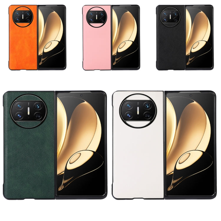 For Huawei Mate X3 Two-color Litchi Texture PU Phone Case(Orange) - free shipping - PMC TechLife - Order now!