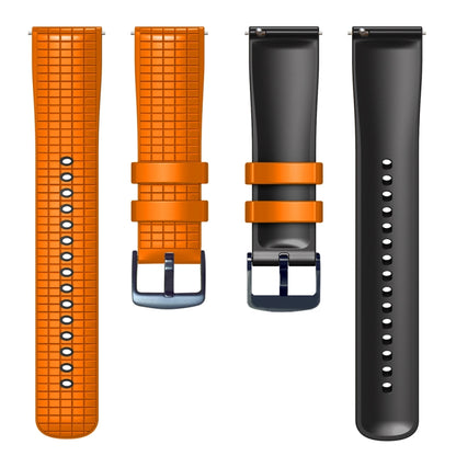 20mm Universal Mesh Two-Tone Silicone Watch Band(Orange Black) - Smart Wear by PMC Jewellery | Online Shopping South Africa | PMC Jewellery