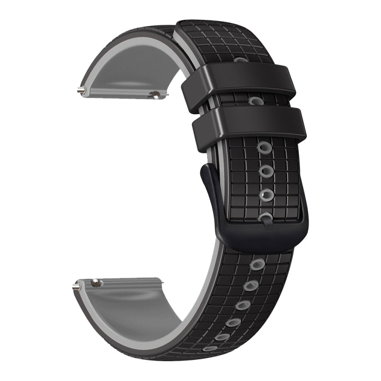 20mm Universal Mesh Two-Tone Silicone Watch Band(Black Gray) - Smart Wear by PMC TechLife | Online Shopping South Africa | PMC TechLife
