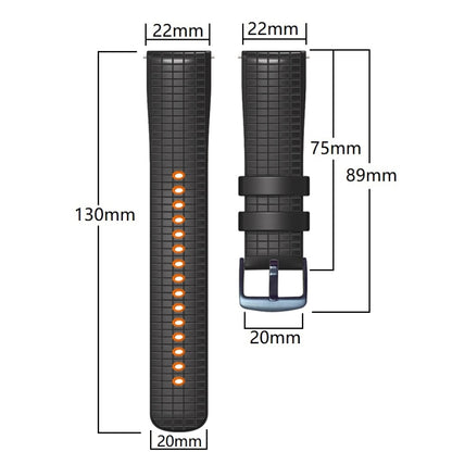 22mm Universal Mesh Two-Tone Silicone Watch Band(Red Black) - Smart Wear by PMC Jewellery | Online Shopping South Africa | PMC Jewellery