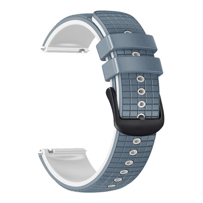 22mm Universal Mesh Two-Tone Silicone Watch Band(Blue White) - Smart Wear by PMC Jewellery | Online Shopping South Africa | PMC Jewellery