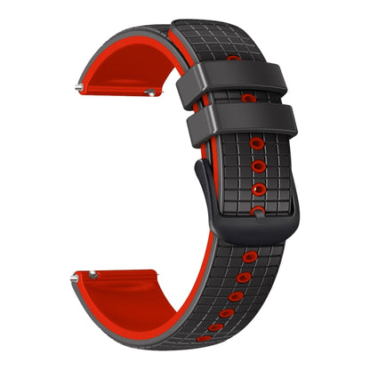 22mm Universal Mesh Two-Tone Silicone Watch Band(Black Red) - Smart Wear by PMC Jewellery | Online Shopping South Africa | PMC Jewellery