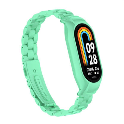 For Xiaomi Mi Band 8 Integrated Metal Case + Three-bead Watch Band(Blue Sea) - Smart Wear by PMC Jewellery | Online Shopping South Africa | PMC Jewellery