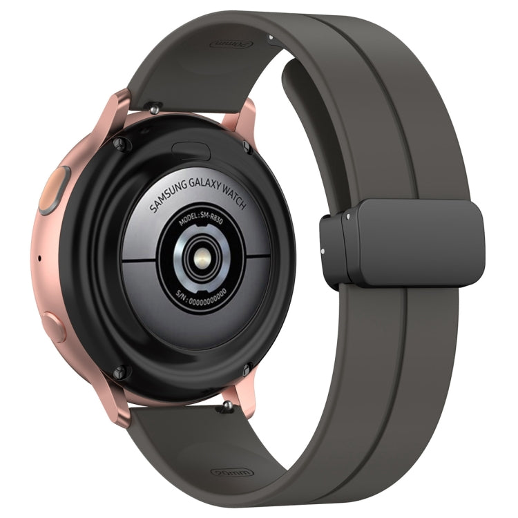 22mm Universal Flat Head Groove Folding Black Buckle Silicone Watch Band(Space Grey) - Smart Wear by PMC TechLife | Online Shopping South Africa | PMC TechLife