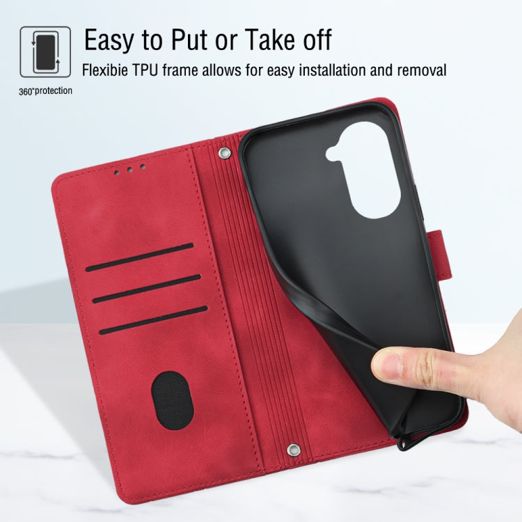 For Huawei nova 10 Skin-feel Embossed Leather Phone Case(Red) - free shipping - PMC TechLife - Order now!
