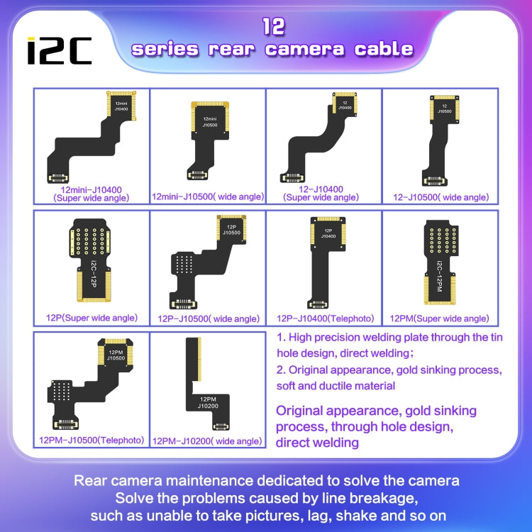 For iPhone 12 Mini J10400 i2C Back Facing Ultra Wide Camera Cable - Flex Cable by PMC TechLife | Online Shopping South Africa | PMC TechLife