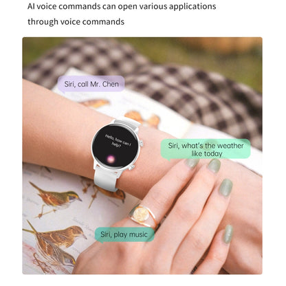 HK39 1.1 inch Smart Silicone Strap Watch Supports Bluetooth Call/Blood Oxygen Monitoring(White) - Smart Wear by PMC Jewellery | Online Shopping South Africa | PMC Jewellery