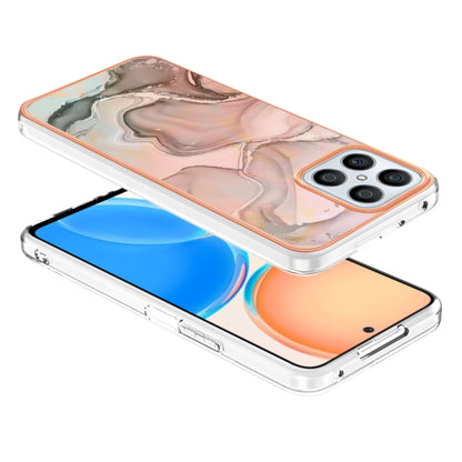 For Honor X8 4G Electroplating Marble Dual-side IMD Phone Case(Rose Gold 015) - Honor Cases by PMC Jewellery | Online Shopping South Africa | PMC Jewellery