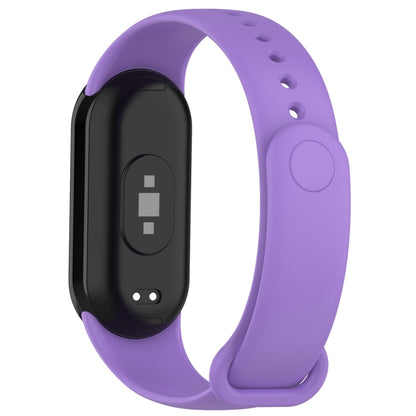 For Xiaomi Mi Band 8 Solid Color Silicone Plug Replacement Watch Band(Purple) - Smart Wear by PMC Jewellery | Online Shopping South Africa | PMC Jewellery