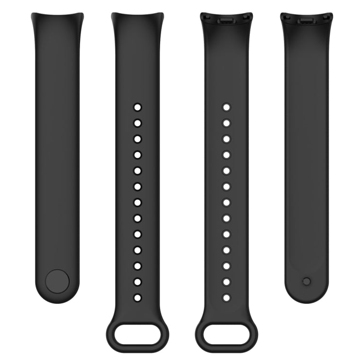 For Xiaomi Mi Band 8 Solid Color Silicone Plug Replacement Watch Band(Black) - Smart Wear by PMC Jewellery | Online Shopping South Africa | PMC Jewellery