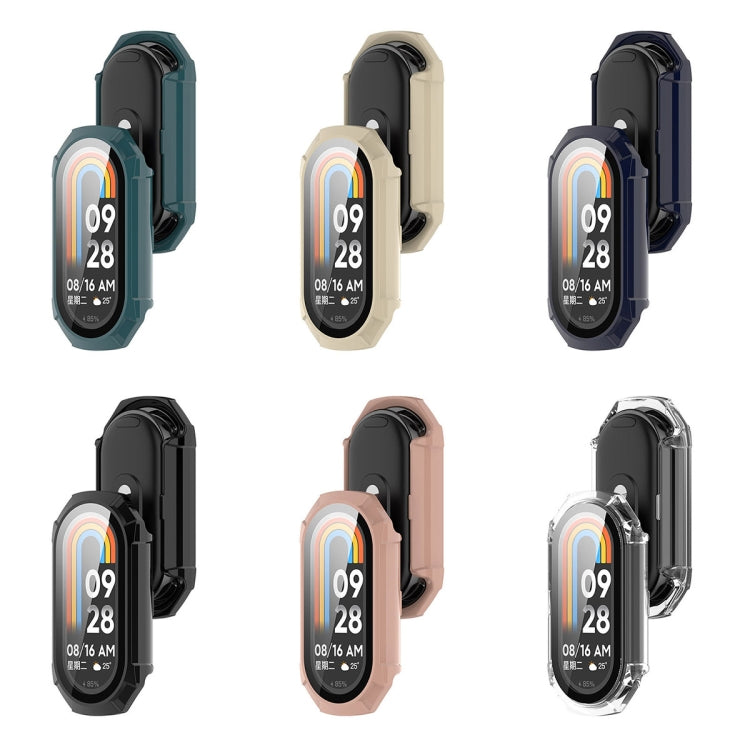 For Xiaomi Mi Band 8 PC + Tempered Glass Integrated Protective Watch Case(Pink) - Smart Wear by PMC Jewellery | Online Shopping South Africa | PMC Jewellery