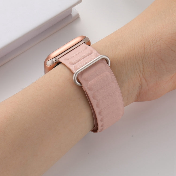 Magnetic Reverse Buckle Watch Band For Apple Watch Series 8&7 41mm(Pink) - Smart Wear by PMC Jewellery | Online Shopping South Africa | PMC Jewellery