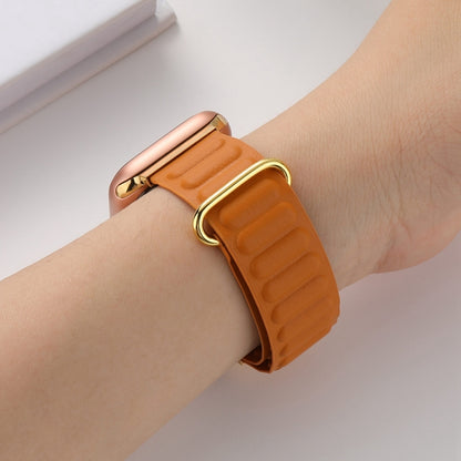Magnetic Reverse Buckle Watch Band For Apple Watch Series 8&7 45mm(Orange) - Smart Wear by PMC Jewellery | Online Shopping South Africa | PMC Jewellery